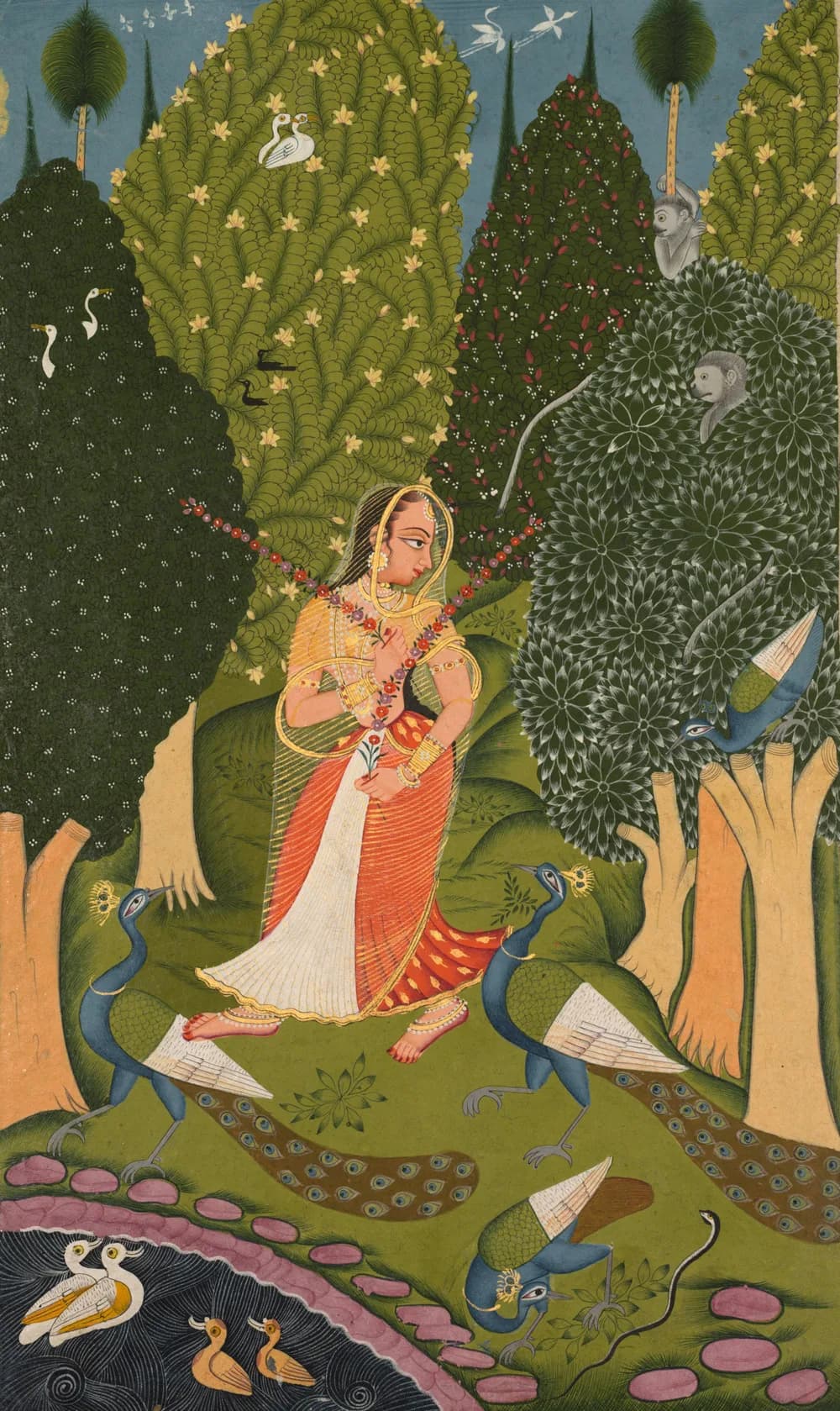 Stand-in image: Gaudi Ragini, a woman with peacocks in a garden, Rajasthan, c. 1780 to 1800